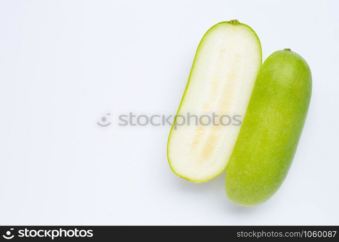 winter melon on white background. Copy space