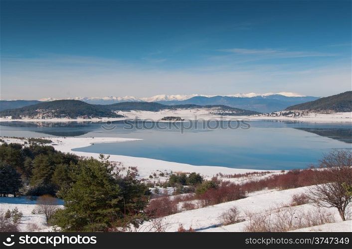 winter, mountain lake