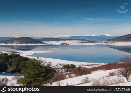 winter, mountain lake