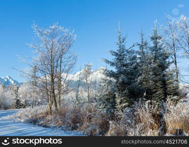 Winter mountain landscape. Western Tatras (Poland).