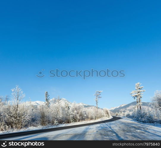 Winter mountain landscape. Western Tatras (Poland).