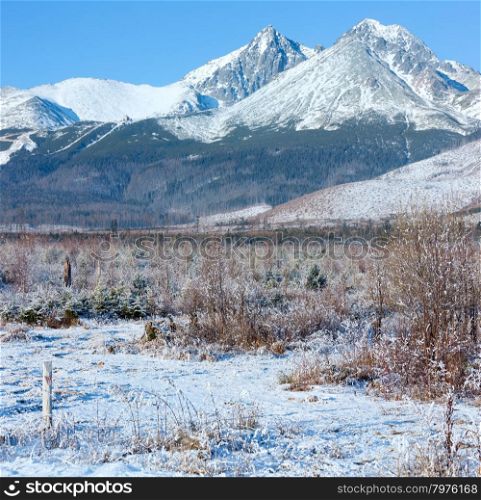 Winter mountain landscape. Western Tatras (Poland).