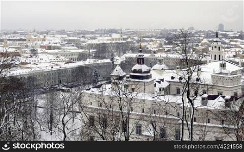 Winter panorama of Vilnius - capital of Lithuania