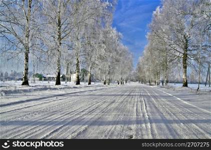 Winter road at Lithuania