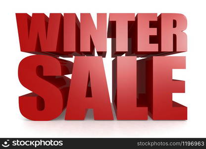 Winter sale word isolated on white, 3D rendering