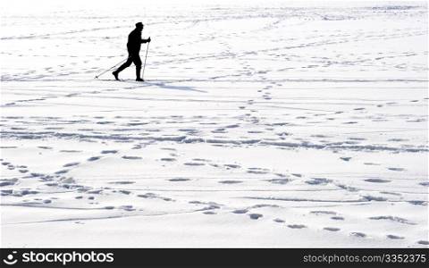 winter scene with skier