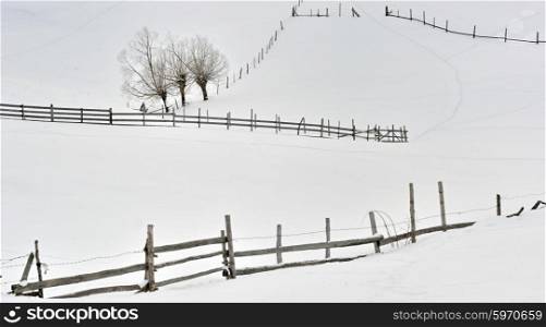 Winter scenery in romanian mountains