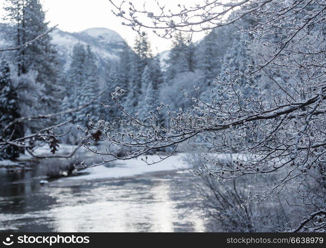 Winter season in Yosemite National Park, California, USA