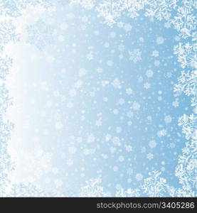 Winter snow Christmas background with snowflakes and stars