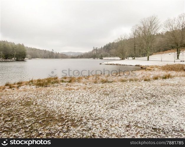 Winter, snow scene,Frozen lake