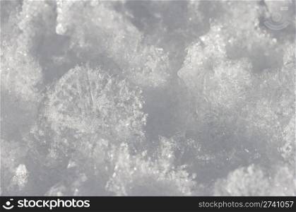 Winter snow surface cristal texture (super macro)