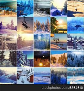 winter vacation collage
