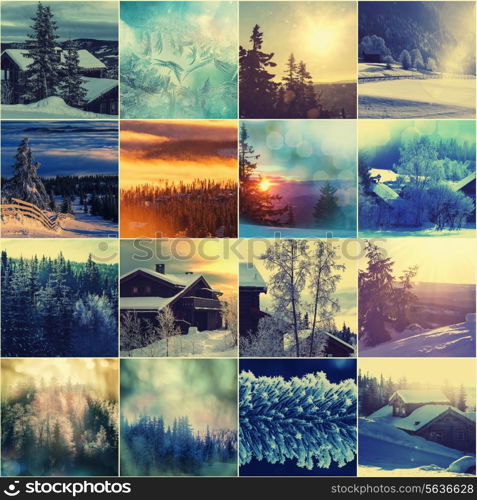 winter vacation collage