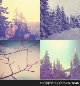 Winter vacation collage