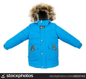 Winter warm jacket isolated on white background