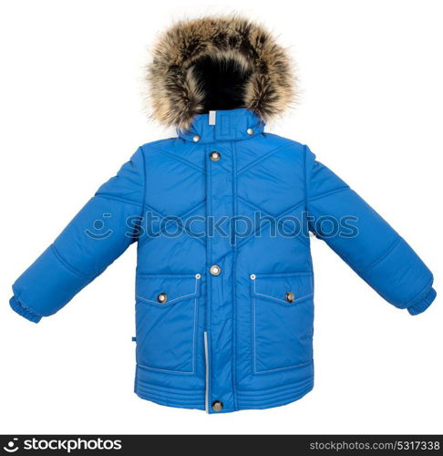 Winter warm jacket isolated on white background