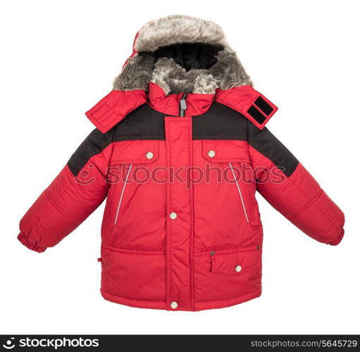 Winter warm jacket isolated on white background