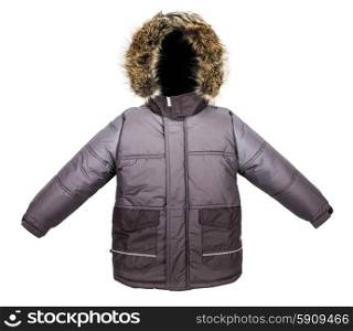 Winter warm jacket isolated on white background