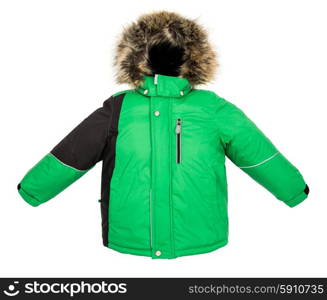 Winter warm jacket isolated on white background