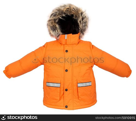 Winter warm jacket isolated on white background