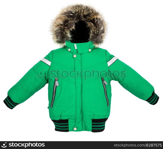 Winter warm jacket isolated on white background