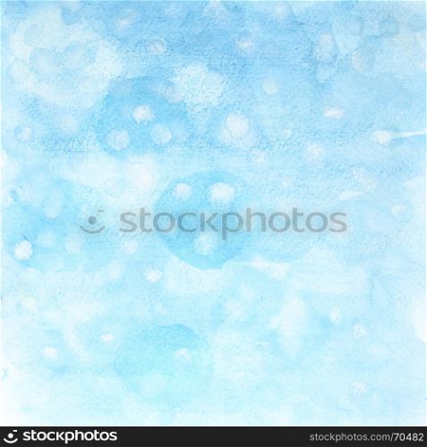 Winter watercolor abstract background with snowflakes