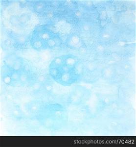 Winter watercolor abstract background with snowflakes