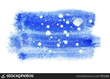 Winter watercolor background with abstract snowflakes