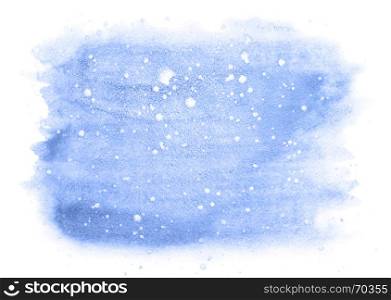 Winter watercolor background with snow