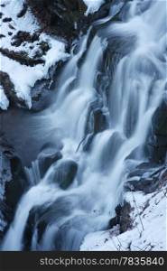 Winter waterfall, Carpathian mountains, Ukraine
