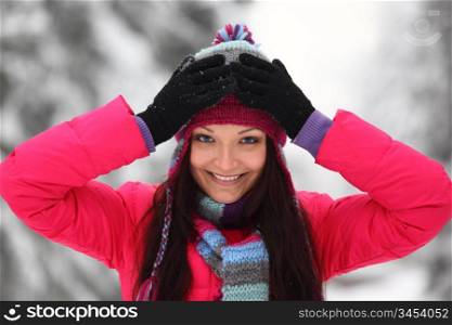 winter women close up portrait