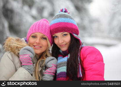 winter women close up portrait