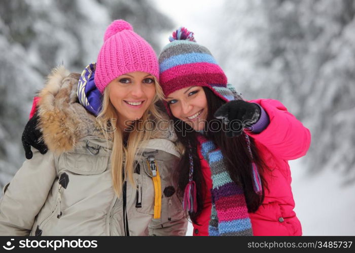 winter women close up portrait