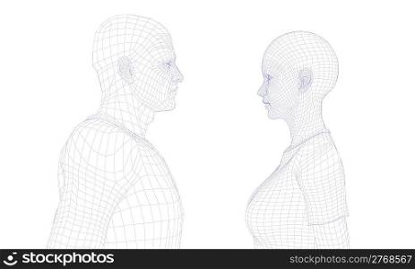 wire frame couple