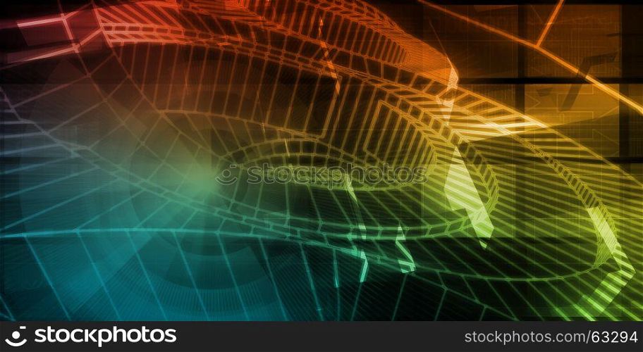 Wireframe Mesh Engineering Abstract as a Concept. Wireframe Mesh Abstract