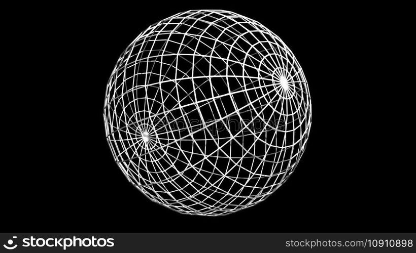 wireframe sphere. Computer generated 3d render wireframe sphere. Computer generated 3d render. White wireframe sphere