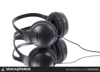 Wireless headphones on white background