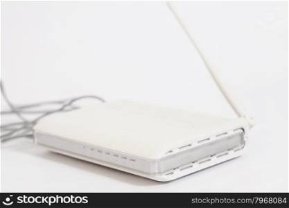 Wireless router on white background