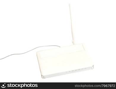 Wireless Router with antenna isolated on white background