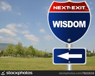 Wisdom road sign