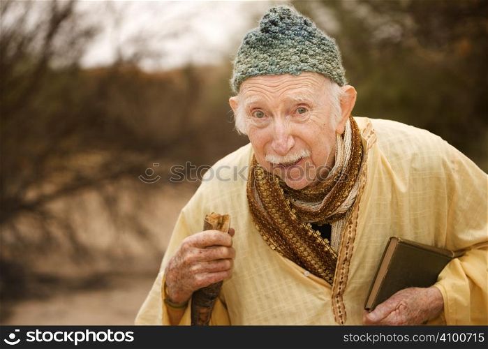 Wise man preaching in the high desert