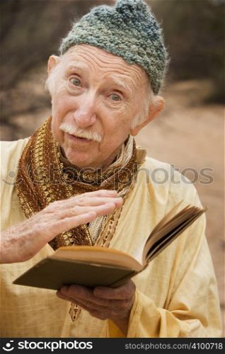 Wise man preaching in the high desert