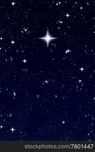 wishing star. bright star to make a wish at christmas