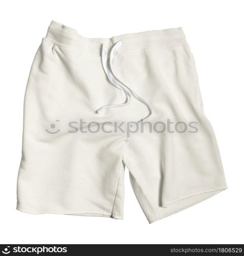 With this Front Perspective View of Amazing Shorts Mockup In White Tofu Color, your design will look more real.