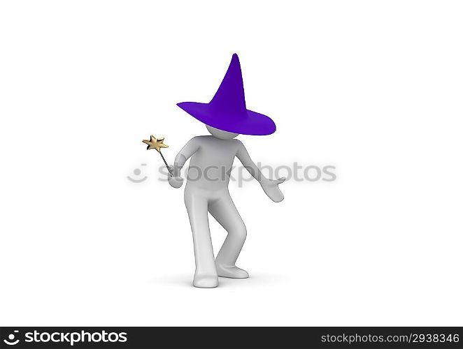 Wizard (3d isolated characters on white background series)