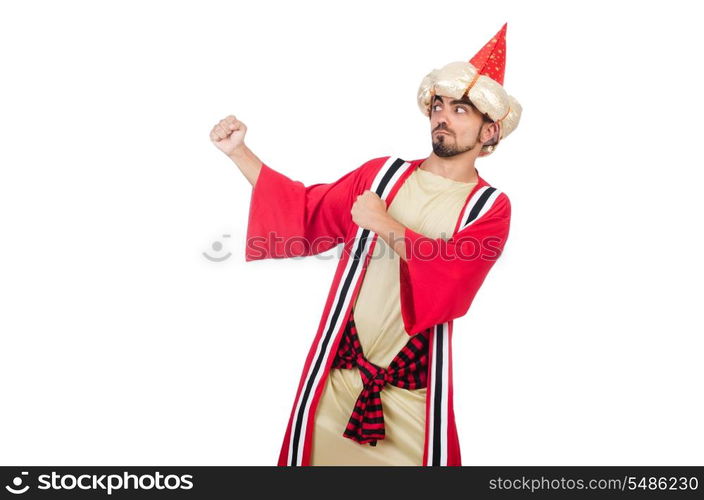 Wizard in costume isolated on the white