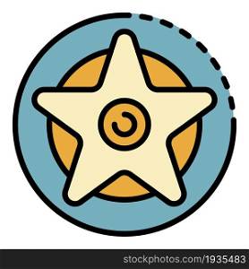 Wizard star icon. Outline wizard star vector icon color flat isolated. Wizard star icon color outline vector