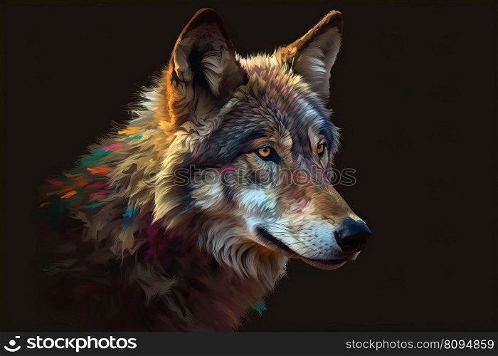 Wolf head animal. Face predator. Generate Ai. Wolf head animal. Generate Ai