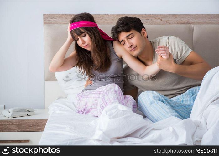 Woman and man in the bedroom