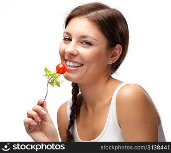 Woman and salad